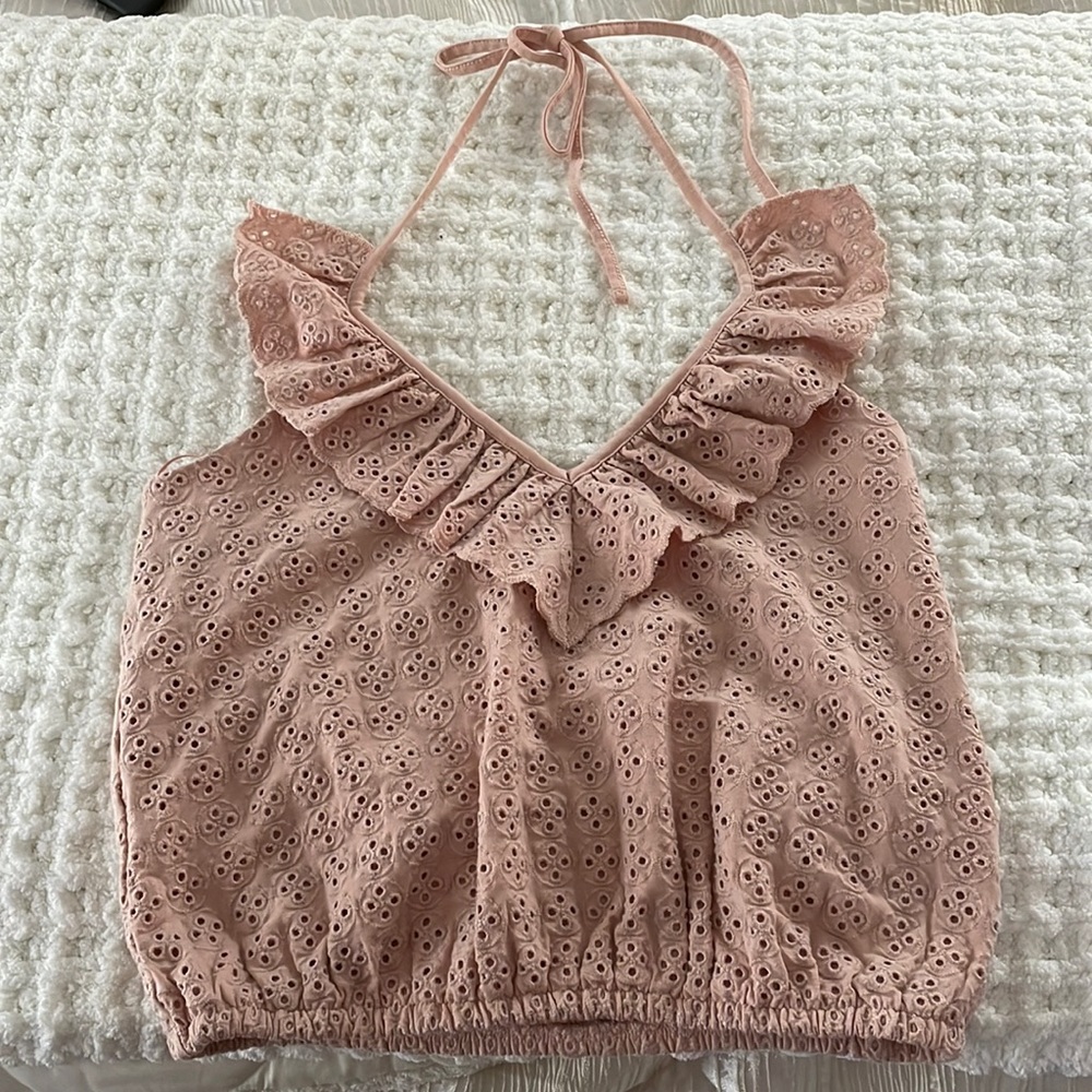 NWT Express eyelet cropped halter